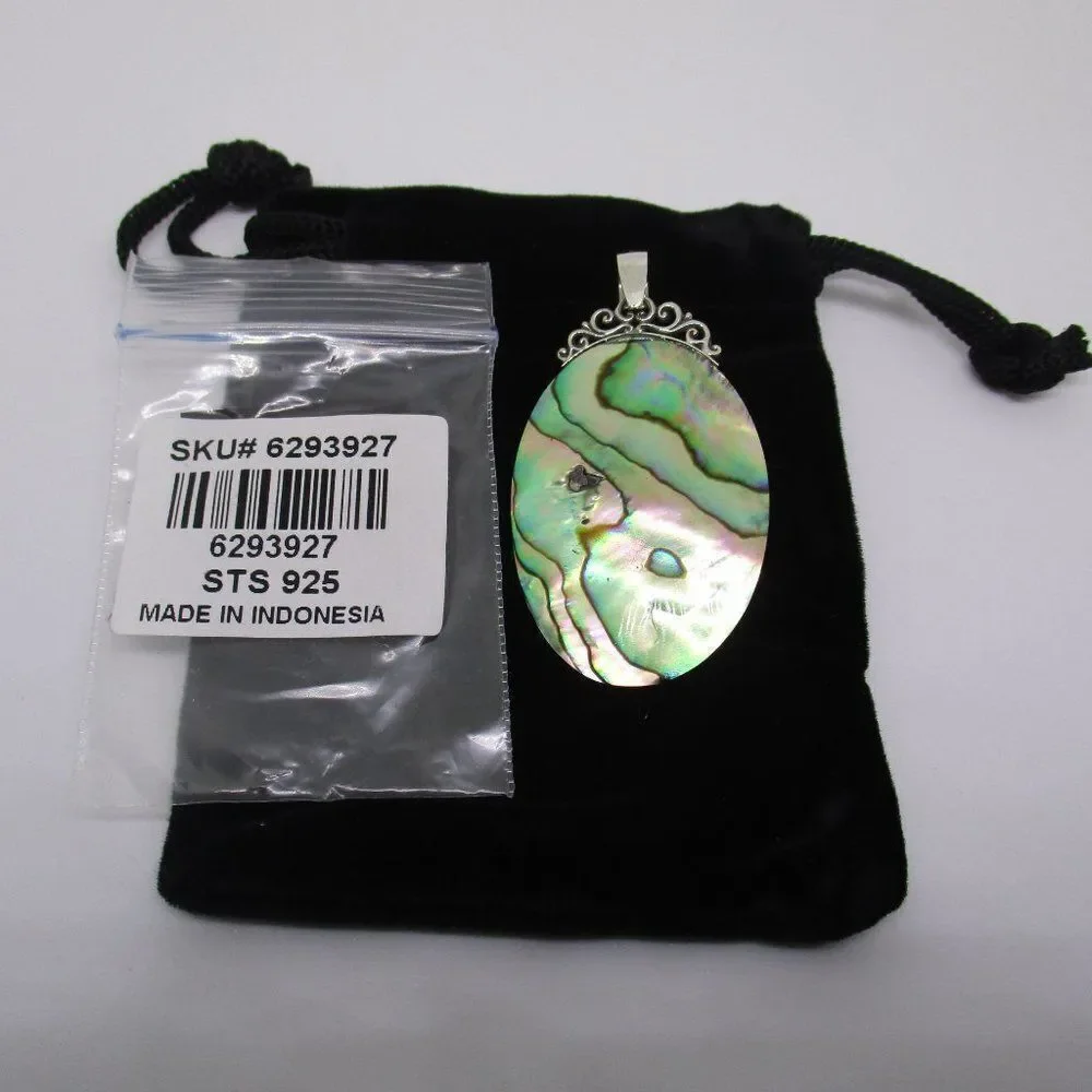 Abalone Shell Pendant in Sterling Silver